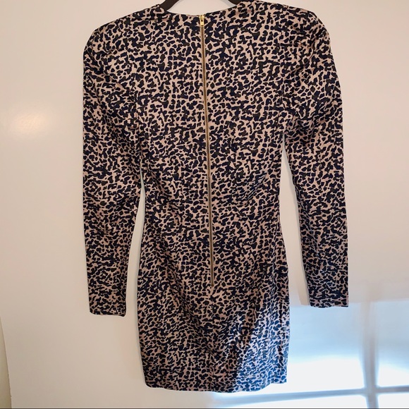 French Connection Leopard Faux Wrap Dress Size 0 - Picture 7 of 9